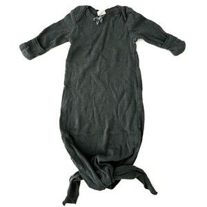 Kate Quinn Dark Green Long Sleeve Lap Neck Knotted Organic Cotton Gown 0-3m